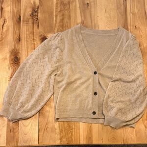 Women's Beige Cardigan Sweater
